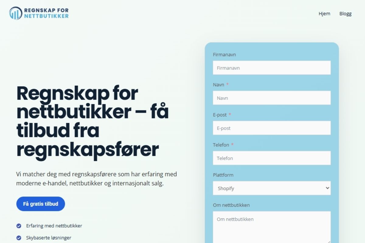 nettbutikkregnskap nettbutikkregnskap
